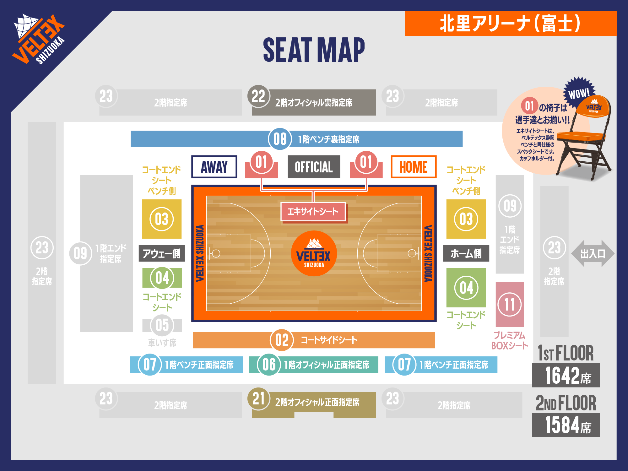 北里アリーナ富士 座席図
